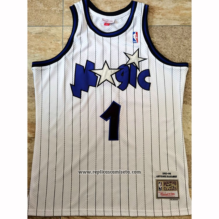 Camiseta Orlando Magic Penny Hardaway #1 Hardwood Classics Throwback Blanco
